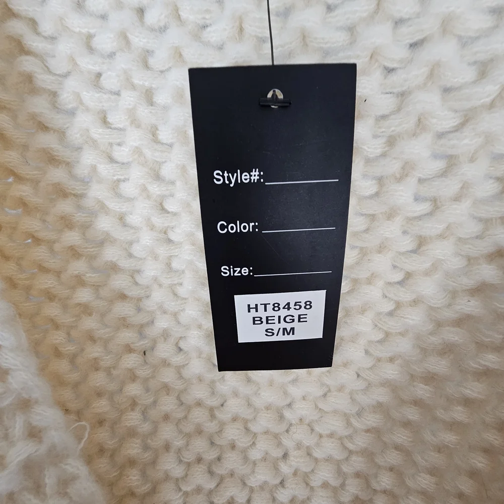 Women's Cream Sweater with Pink Accents - Picture 4 of 7